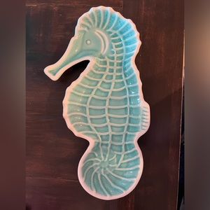 Teal Ceramic Sea Horse Jewelry/Trinket Dish